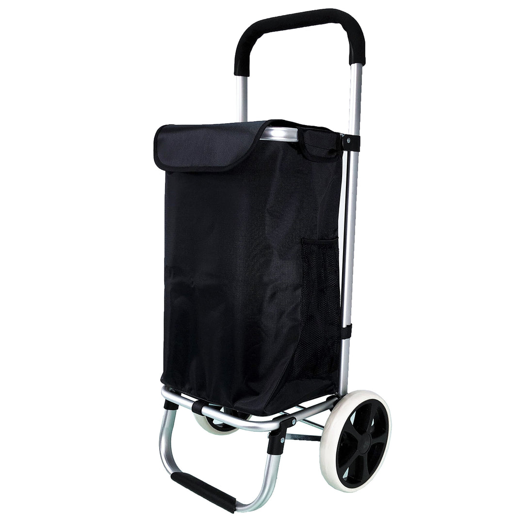 Alu Trolley Einkaufstrolley Tasche Einskaufsroller Einkaufswagen (Schwarz), Schwarz