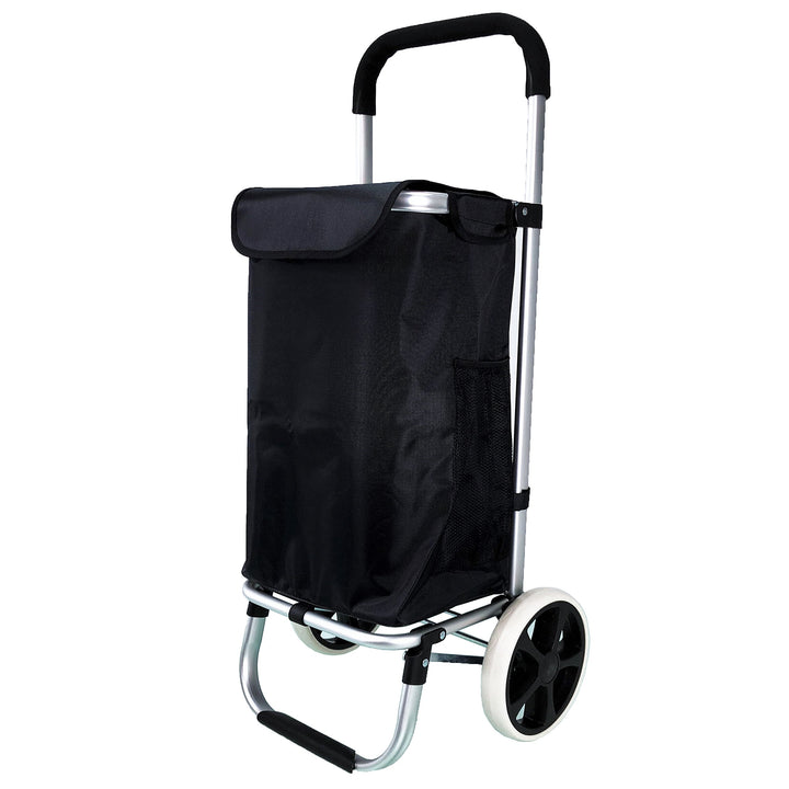 Alu Trolley Einkaufstrolley Tasche Einskaufsroller Einkaufswagen (Schwarz), Schwarz
