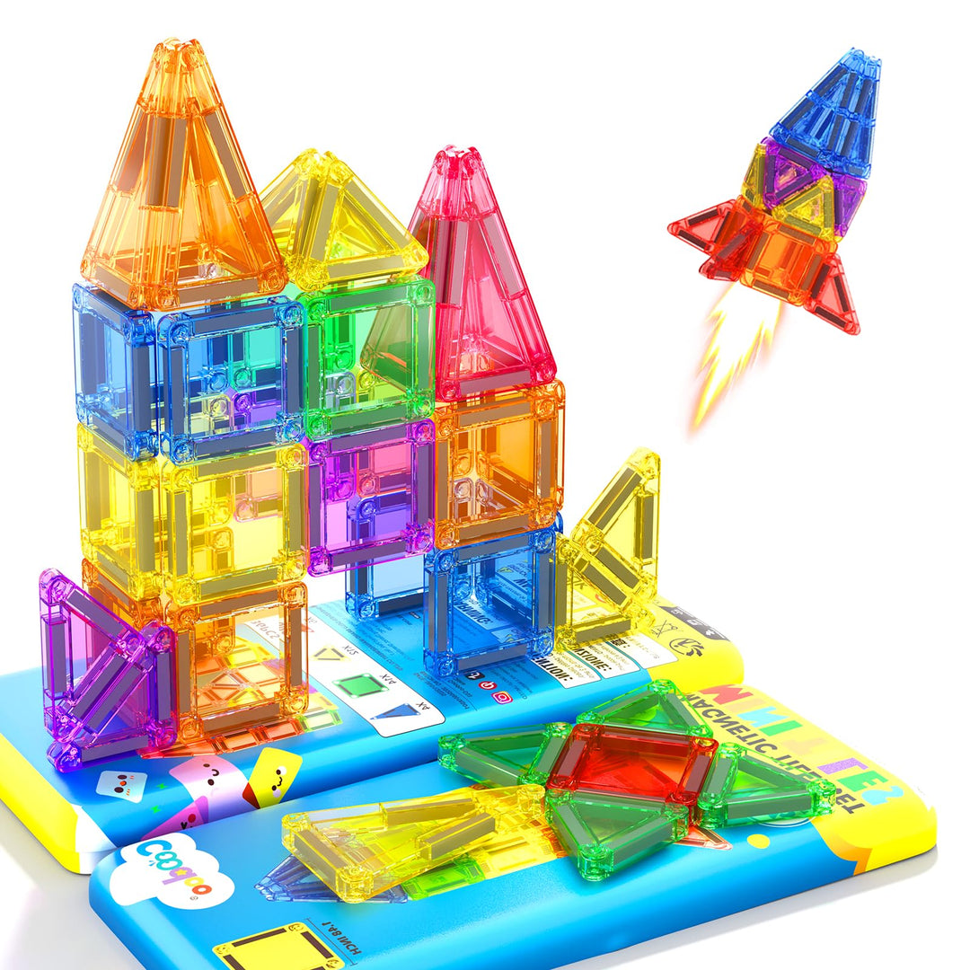 Magnetische Bausteine für Kleinkinder, Magnetblöcke, STEM-Bauspielzeug für Kinder von 3 bis 8 Jahren