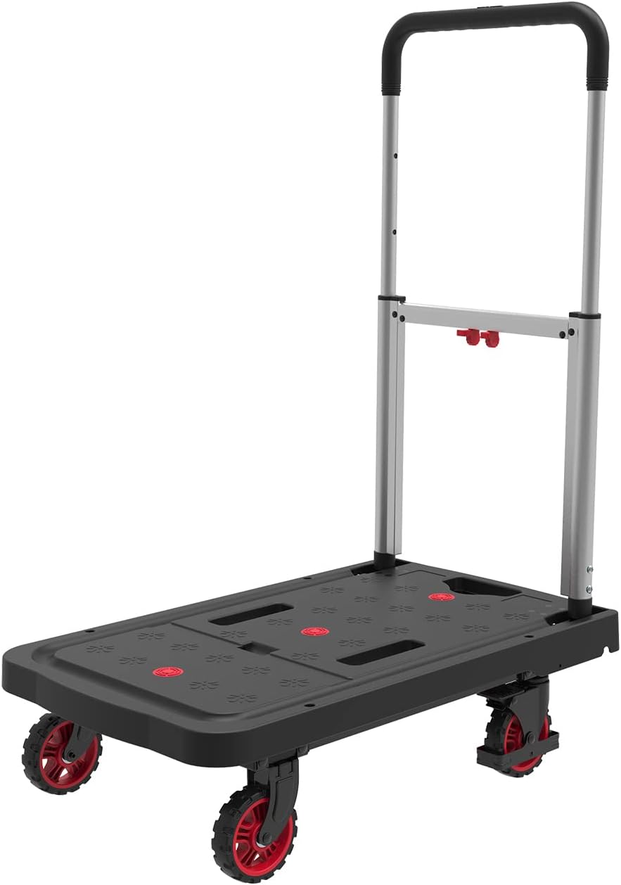 Pavo 8055890 Alu-PP Plattformwagen einklappbar schwarz/aluminum