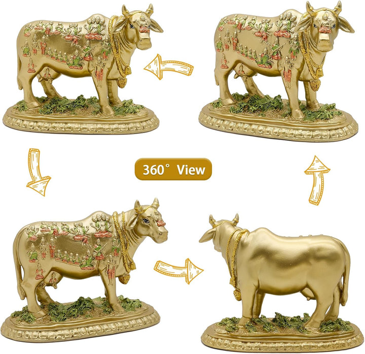 BangBangDa Hindu-Gott Nandi-Kuh-Statue – Hinduismus, Diwali, Geschenk, Dekoration, Skulptur – Indisc
