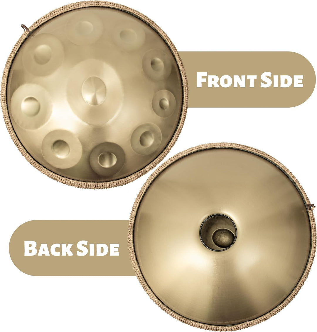 ANTETOK Harmonic Handpan Drum in d-Dur 10 Töne 22 Zoll Stahl mit weicher Handpan Tasche，Harmonische