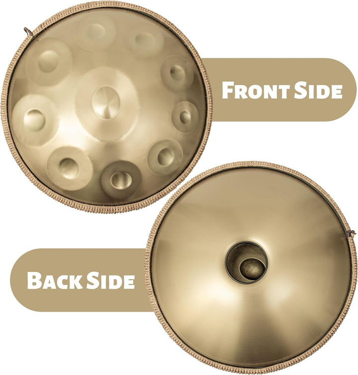 ANTETOK Harmonic Handpan Drum in d-Dur 10 Töne 22 Zoll Stahl mit weicher Handpan Tasche，Harmonische