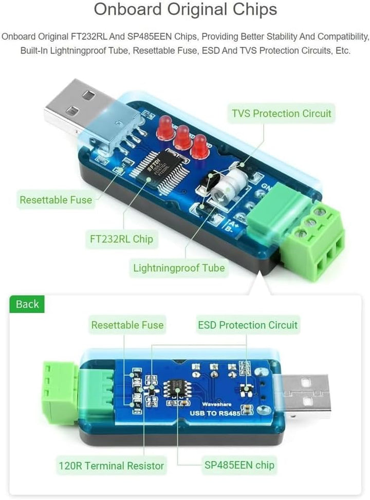 industrieller USB-zu-RS485-Konverter, TVS-Diodenschutzschaltung verwendet FT232RL automatischen Tran