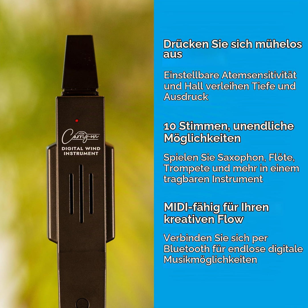 Carry-on by Blackstar Digitales Blasinstrument Schwarz - 10 Stimmen, integrierter, wiederaufladbarer