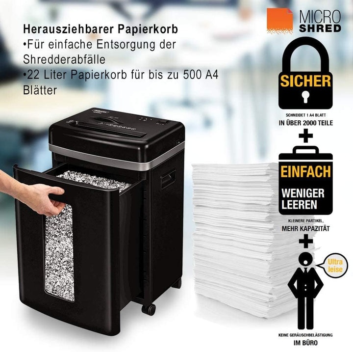 Fellowes Aktenvernichter High Security 9 Blatt (P5), Papierschredder für Büro und Homeoffice, Powers