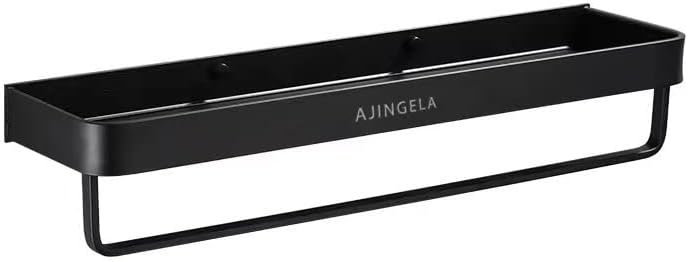 An der Wand montiert Schwimmend Metall Lagerregal,Schwarz Badezimmer Regal An der Wand montiert Bade