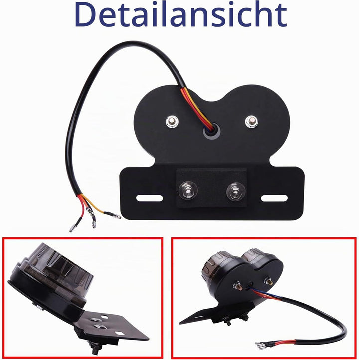 JMTBNO Motorrad LED Rücklichter Integrierte Bremslicht & Blinker Kontrollleuchte 40 LED Rückleuchte