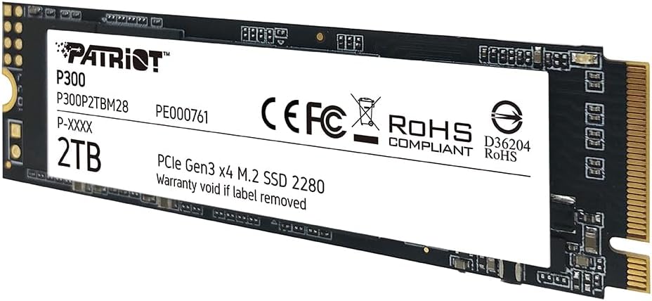 Patriot P300 M.2 PCIe Gen 3x4 2 TB SSD 2 TB Single