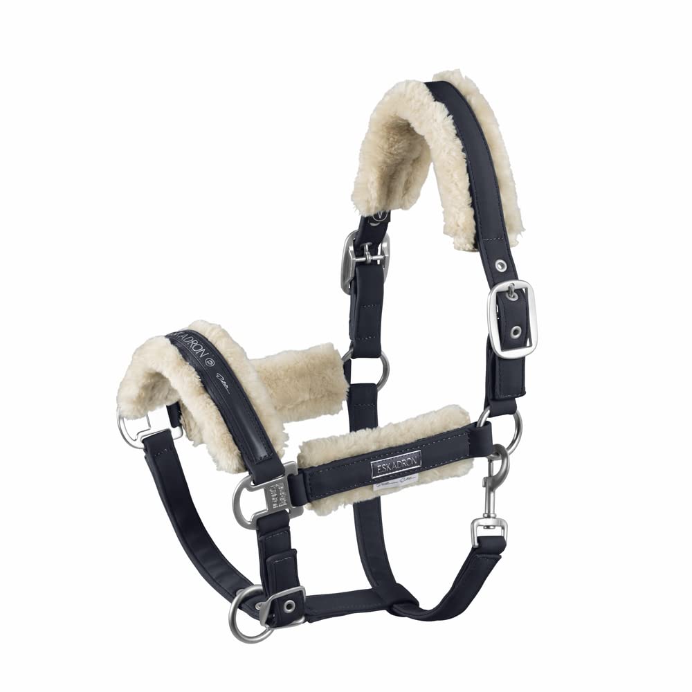 Eskadron Platinum Halfter DOUBLEPIN FAUXFUR, Stallhalfter navy P2, navy P2