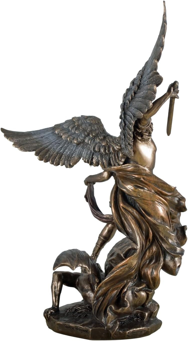 Veronese Figur Erzengel Michael bekämpft das Böse Figur bronziert Skulptur