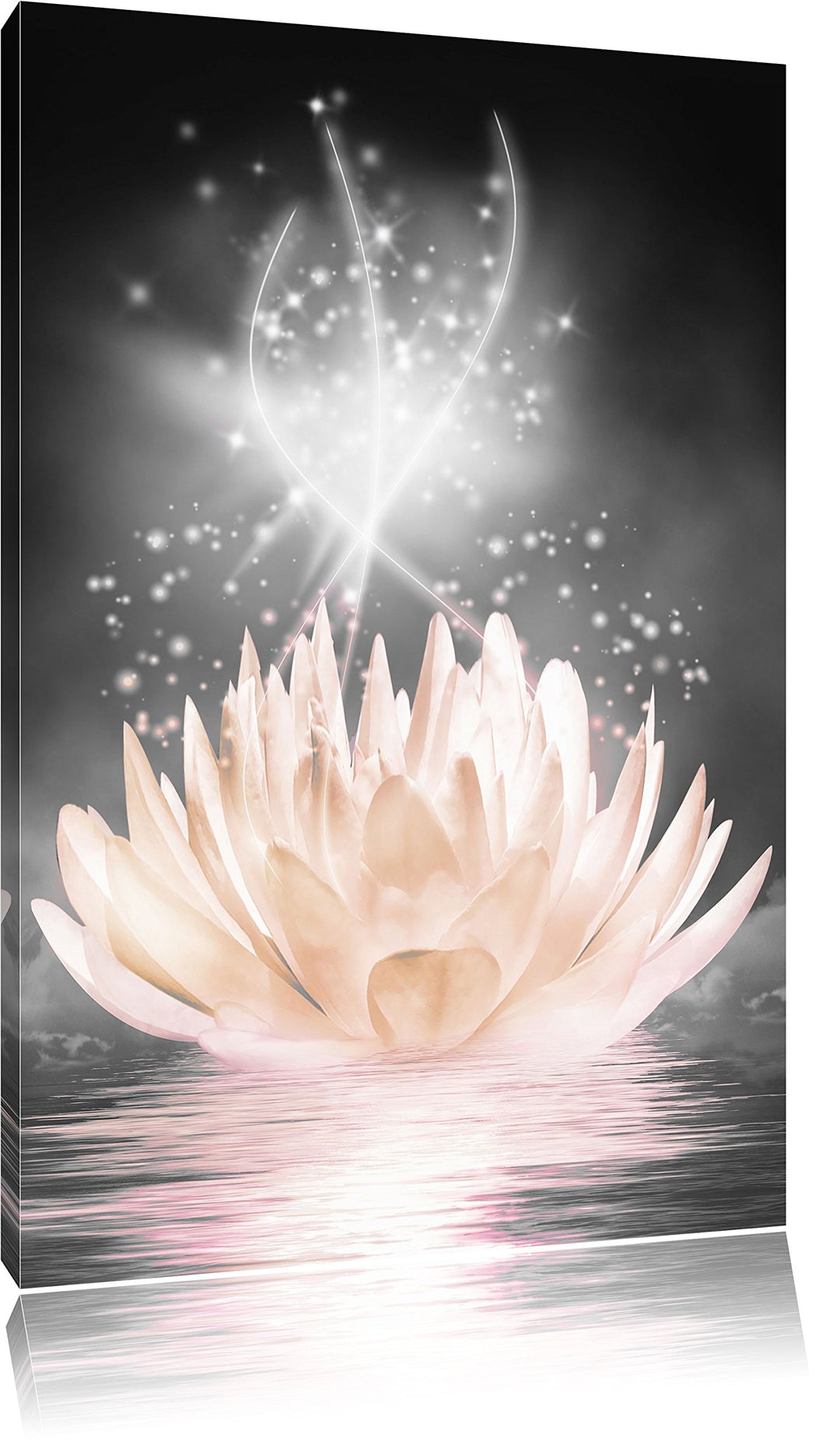Pixxprint abstrakte Seerose als Leinwandbild/Grösse: 100x70 cm/Wandbild/Kunstdruck/fertig bespannt,