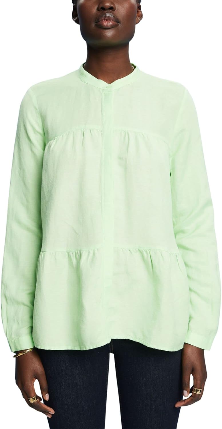 ESPRIT Damen 033ee1f303 Bluse L 320/Citrus Green, L 320/Citrus Green