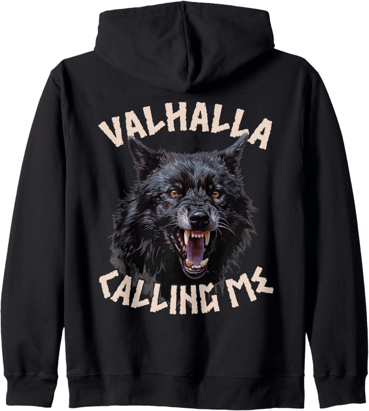 Wikinger Wütender Wolf Nordische Mythologie Walhalla nennt mich Wikinger Kapuzenjacke