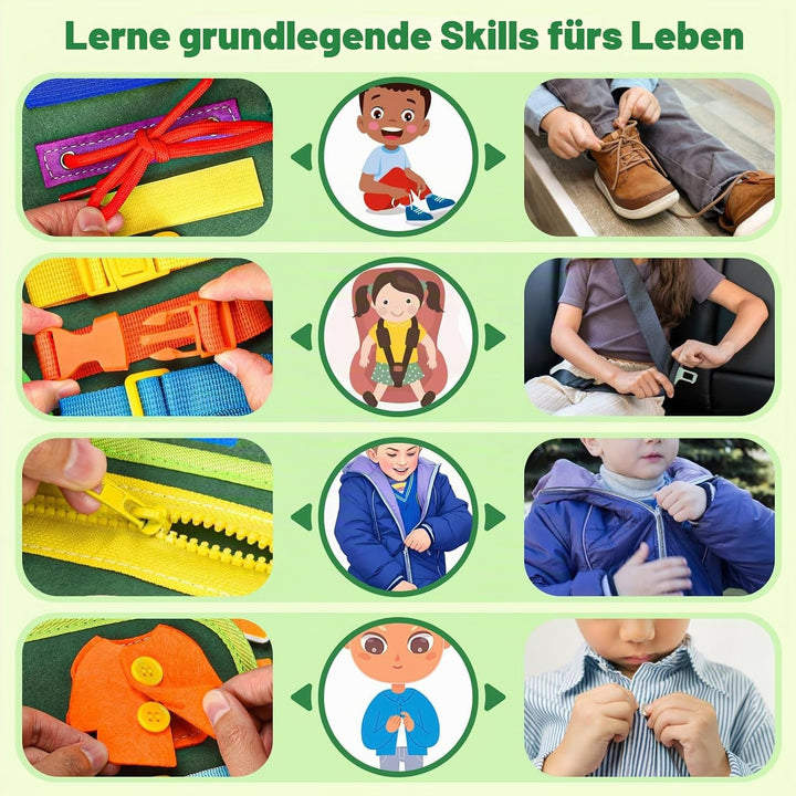 Busy Board Montessori Spielzeug - Motorikbrett & Sensorik Activity Board für Kleinkinder- Reisespiel