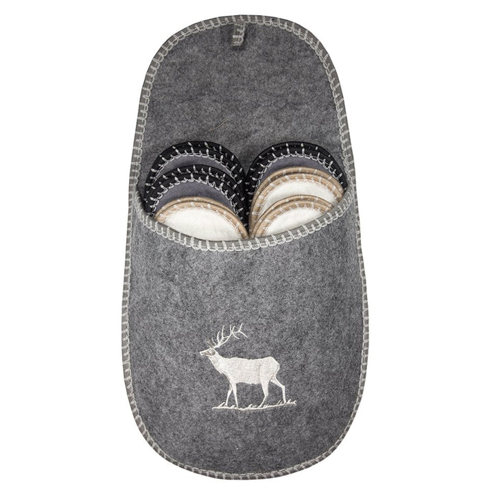 Weihnachten Filz Gästehausschuhe 6er Set Filzpantoffeln mit Antirutsch Sohle Unisex Grösse 38/44 Pas