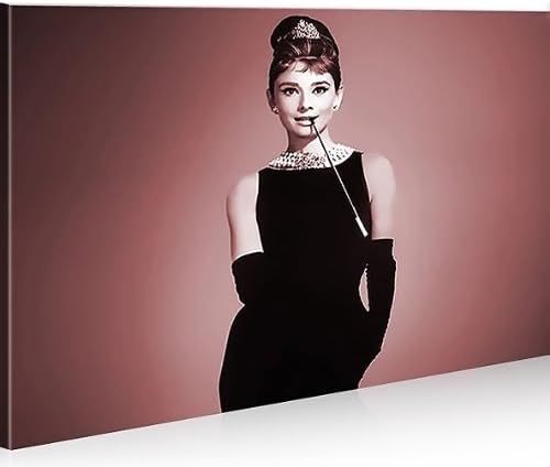 islandburner Bild Bilder auf Leinwand Audrey V2 Hepburn 1p XXL Poster Leinwandbild Wandbild Dekoarti