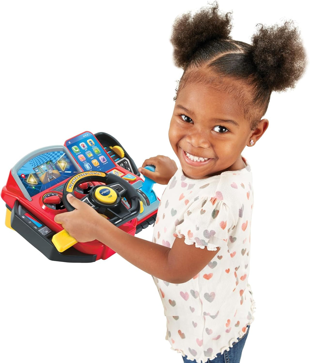 VTech Turbo Pilot-Lenkrad, Lenkrad für Kinder mit interaktivem Armaturenbrett, über 20 Lernspiele un