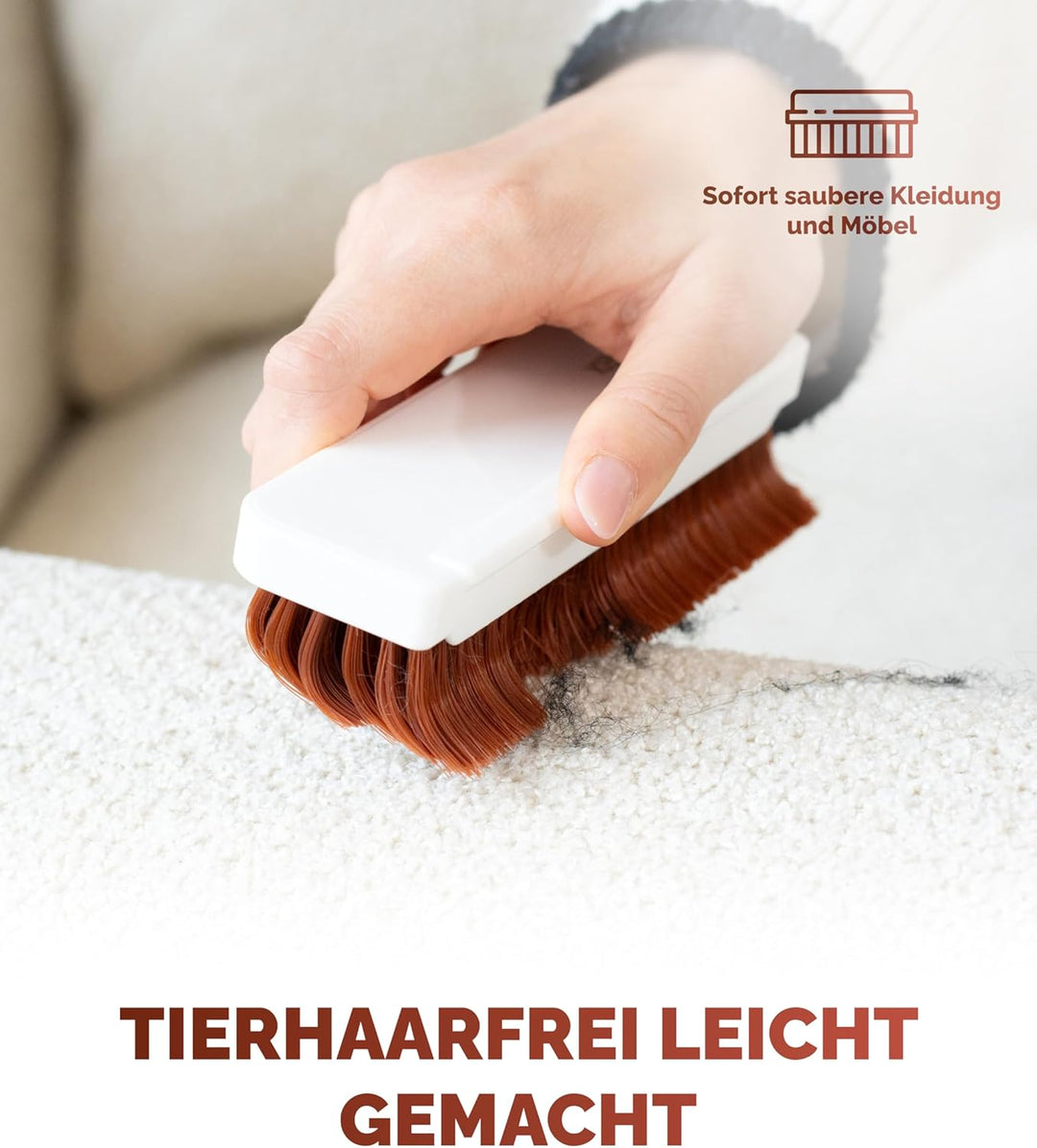 Textilbürste Tierhaarbürste – Abgewinkelte Borsten für effektive Textilreinigung, ideal für Teppiche