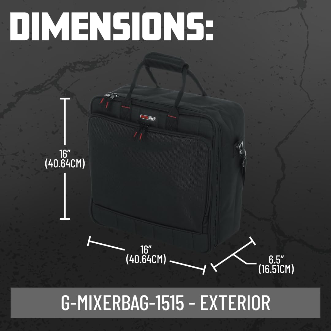 Gator Cases Gepolsterte Nylon-Transporttasche für Mixer/Geräte mit abnehmbarem Riemen; 15,5" x 15" x
