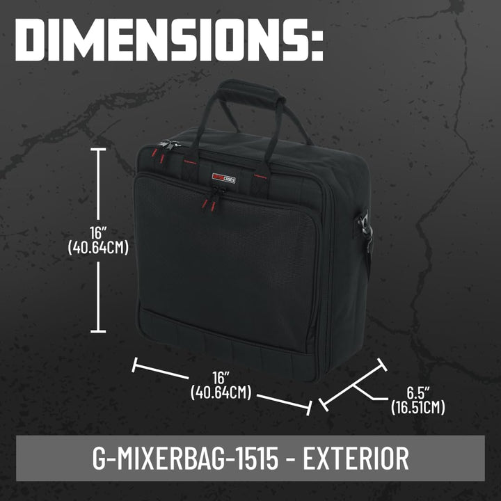 Gator Cases Gepolsterte Nylon-Transporttasche für Mixer/Geräte mit abnehmbarem Riemen; 15,5" x 15" x