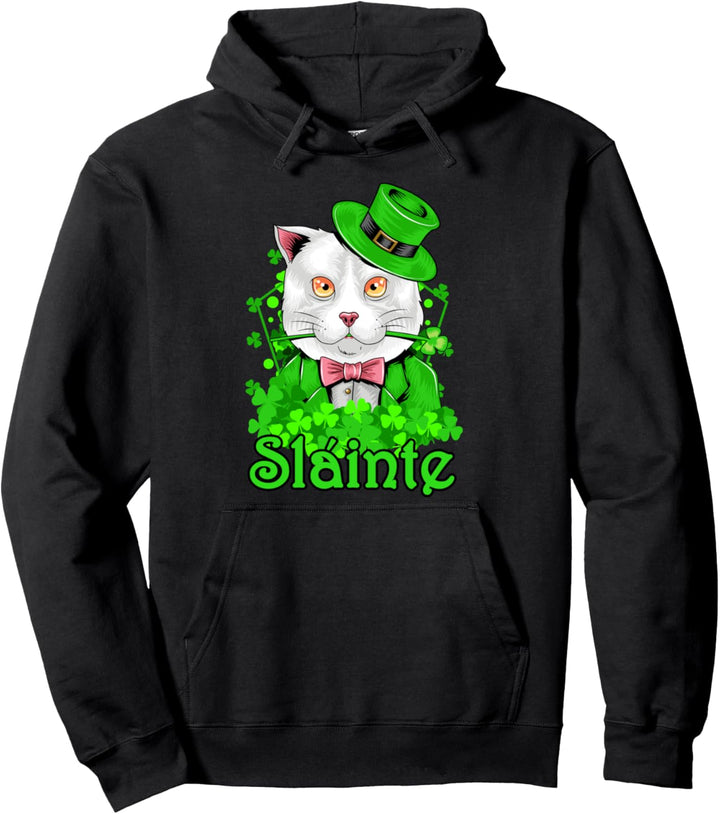 Slainte Irish Cheers Irische Katze St Paddys Day Pullover Hoodie
