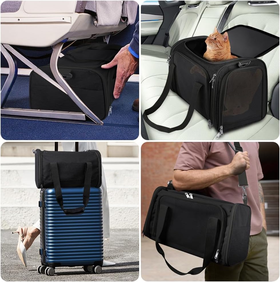 Hundebox faltbar, Hundetransportbox, Transporttasche für Katze Hund für Reise Auto Flugzeug, Leicht