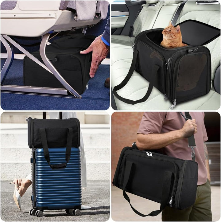 Hundebox faltbar, Hundetransportbox, Transporttasche für Katze Hund für Reise Auto Flugzeug, Leicht