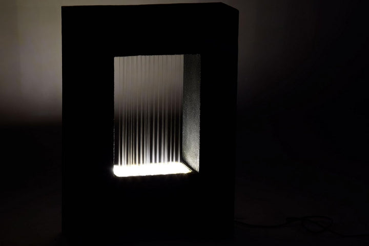 dobar® 96110e Design Gartenbrunnen Jupiter mit Pflanzoption| Terrassenbrunnen mit LED-Beleuchtung |