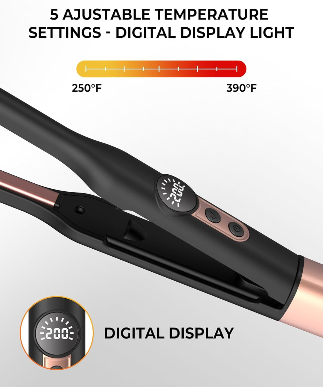 Mini Glätteisen, 2 in 1 Kleins Glätteisen, Haarglätter mit Ionen Technologie & 4 Temperatureinstellu