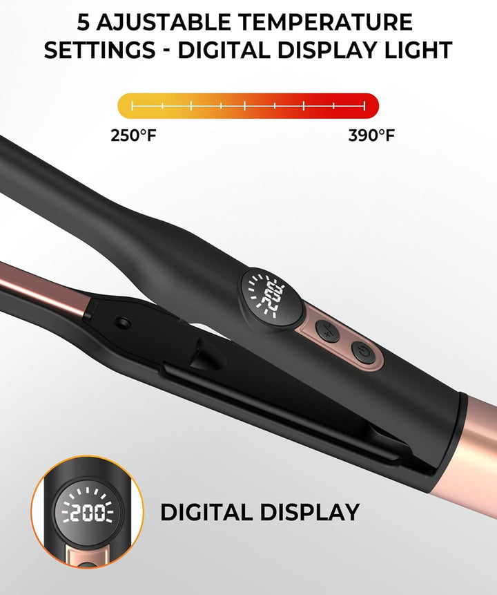 Mini Glätteisen, 2 in 1 Kleins Glätteisen, Haarglätter mit Ionen Technologie & 4 Temperatureinstellu