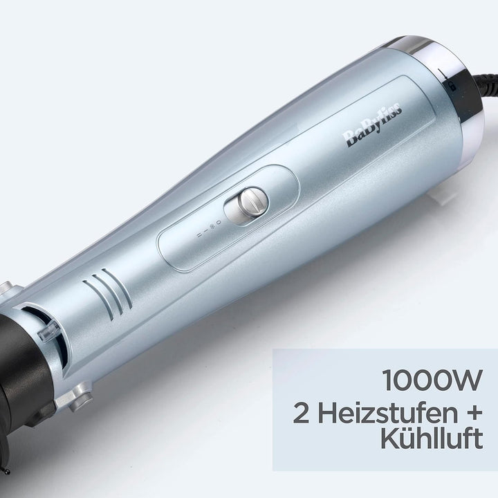 BaByliss Hydro Fusion Smooth & Shape Warmluftbürste mit 4 Aufsätzen zum Föhnen, Glätten, Volumen und