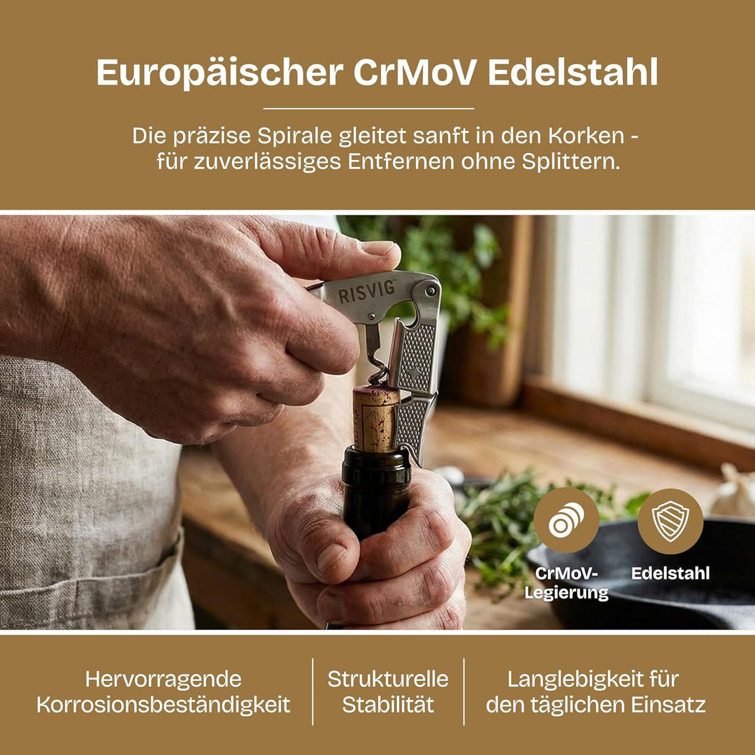 Acutus Kellnermesser – Professioneller Korkenzieher mit patentiertem 2-Stufen-System & spezialgerill