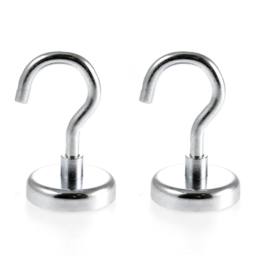Magnetastico® | 2 Stück Neodym N35 Magnethaken 48 mm Ø | Haftkraft 81.0 Kilogramm | Wandhaken, Decke