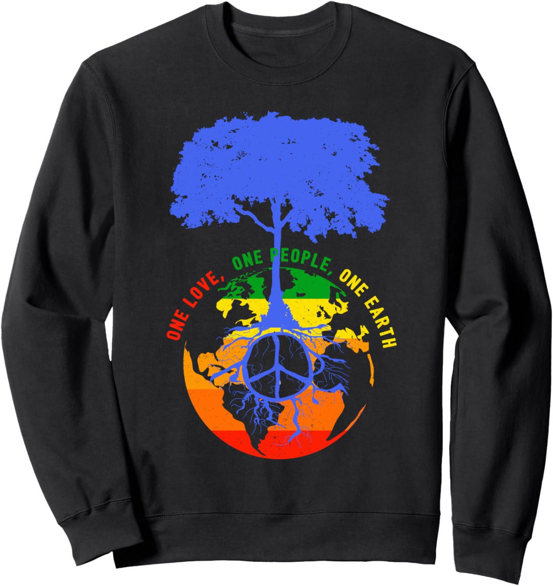 Weltfriedensbaum zum Tag der Erde, Geschenk für Liebe Hippie Sweatshirt