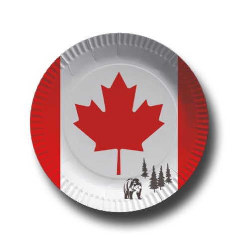 Pappteller mit Länderflaggen Motiv (Kanada, 50) Kanada 50, Kanada 50