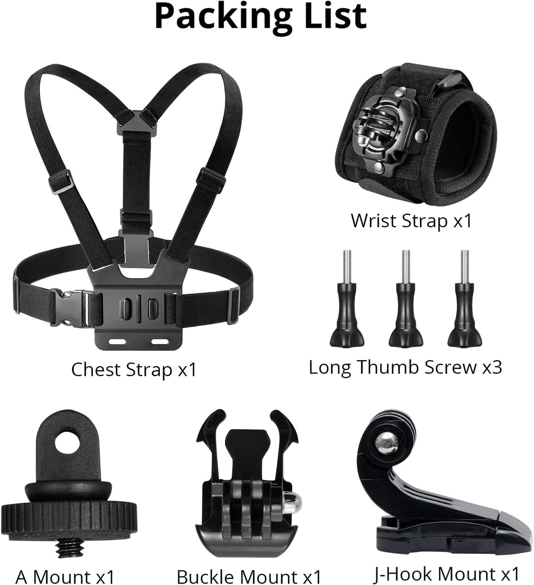 AKASO Action Cam Bungee Kit kompatibel mit EK7000/EK7000 Pro/Brave 4/Brave 4 pro/Brave 7 LE/Brave 7/