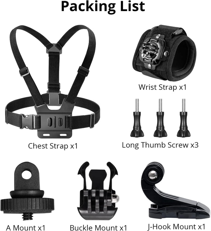 AKASO Action Cam Bungee Kit kompatibel mit EK7000/EK7000 Pro/Brave 4/Brave 4 pro/Brave 7 LE/Brave 7/