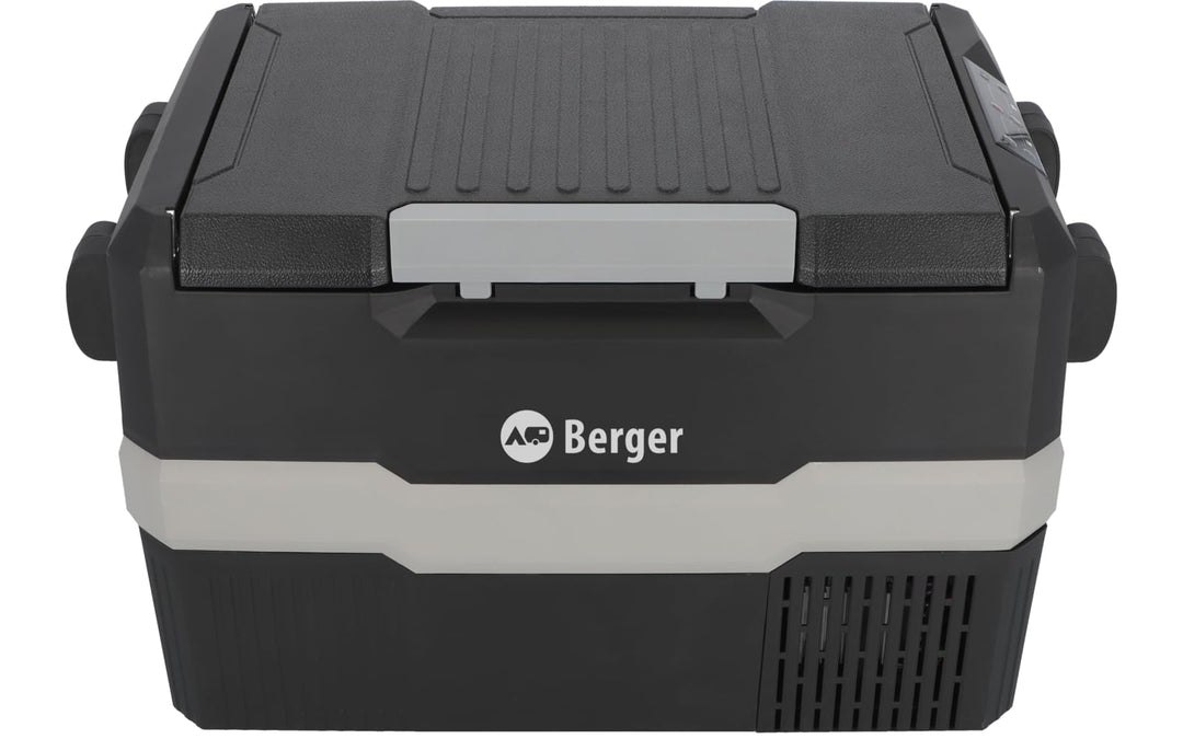 BERGER Tragbare Kompressor Kühlbox 12/24 V | Elektrische Kühlbox ideal für Camping mit Elektronische