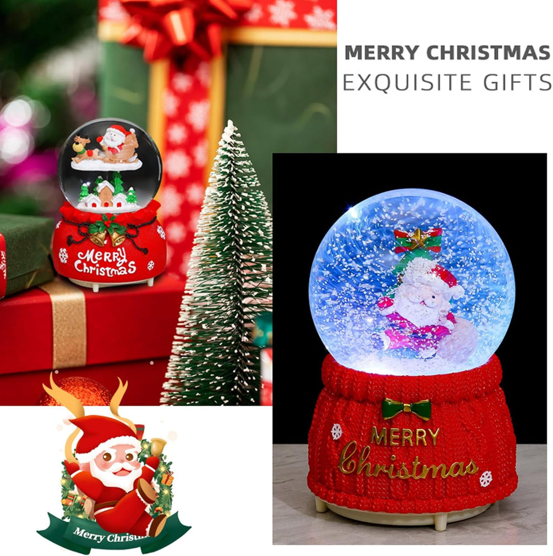 XineYuor Schneekugel Weihnachten,Weihnachts schneekugel mit Musik,Weihnachtliche Schneekugeln Weihna