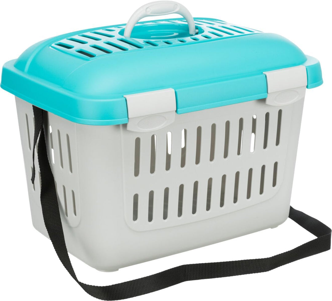 Trixie 3979 Transportbox Midi-Capri, XS: 44 × 33 × 32 cm, dunkelgrau/hellblau