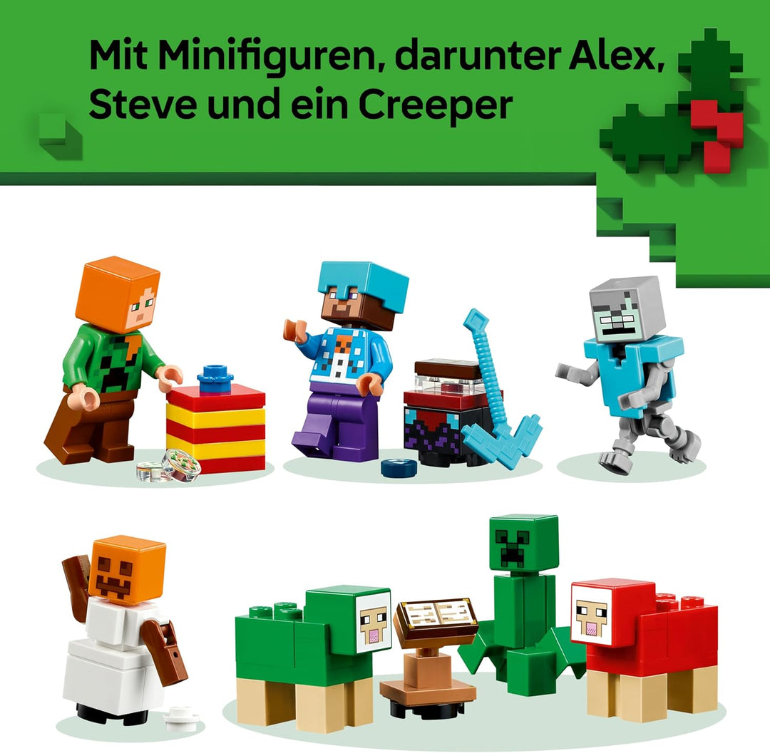 LEGO Minecraft Advent Calendar 2025 for 7+ Year Old Boys & Girls - Christmas Countdown Toy with 24 S