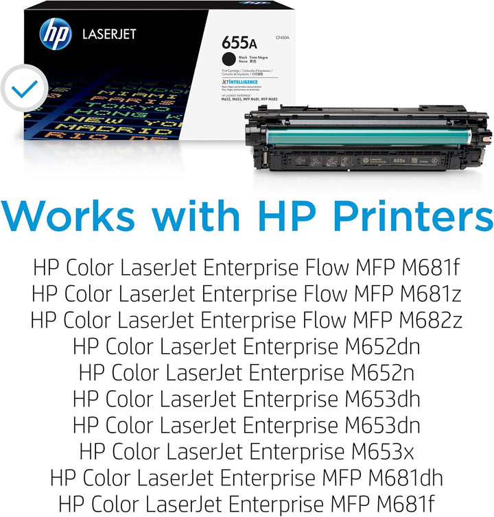 HP 655A (CF450A) Schwarz Original Toner für HP Color LaserJet Enterprise M652, M653, M681, M682