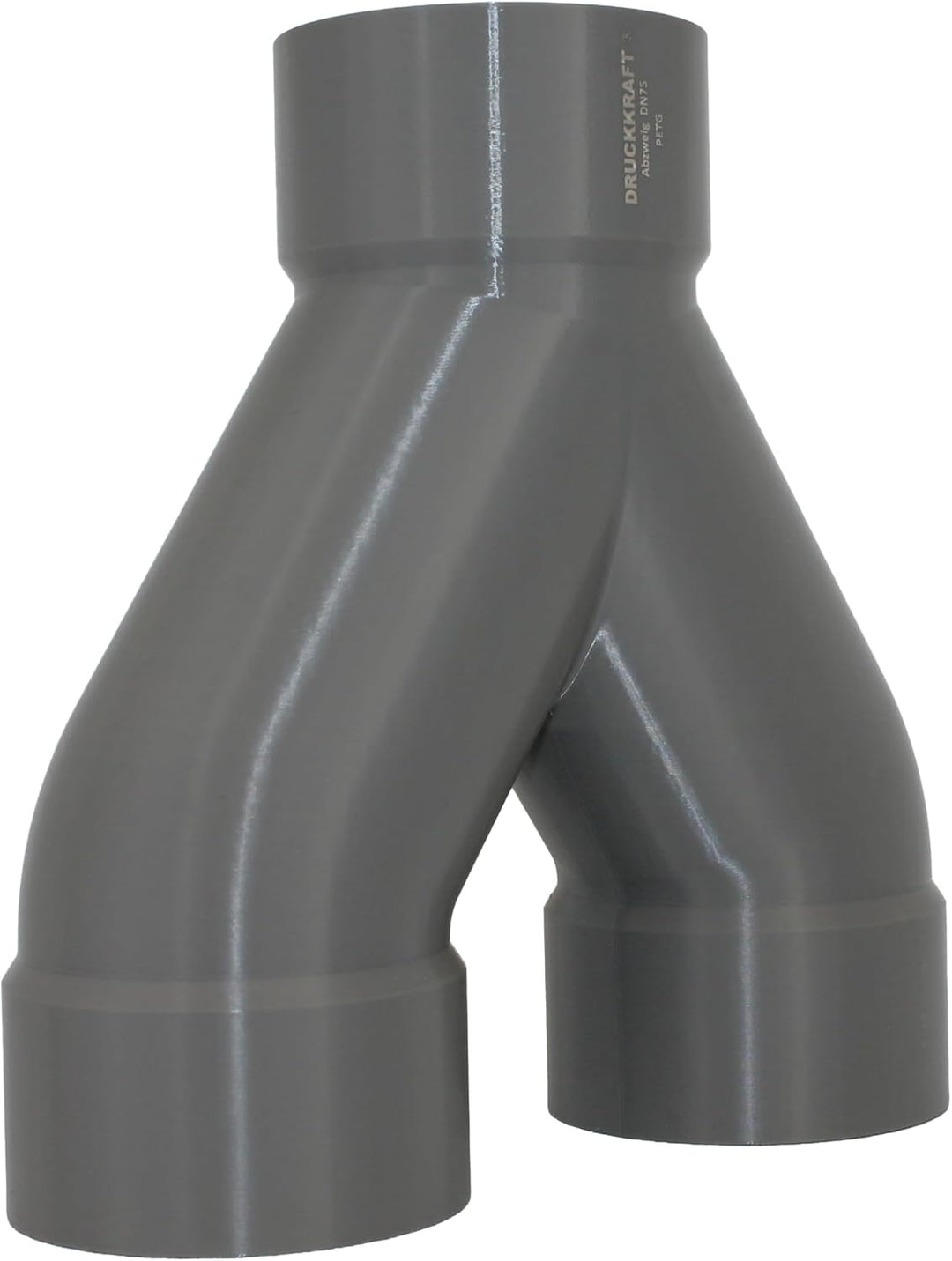 DRUCKKRAFT Y-Verteiler DN75 Muffe → 2× DN75 Muffe | 3-Wege Rohrverteiler für Werkstatt Absaugung | H