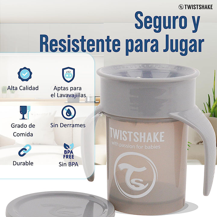 Twistshake Trinkbecher-Set - 3-teilig | 2x Becher 360-1x Minibecher | Auslaufsicherer Kinderbecher |