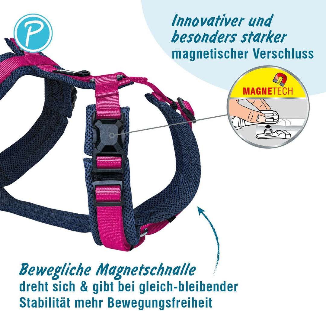Petlando Hundegeschirr Magnetech Y-Comfort – Innovative Magnetschnalle, atmungsaktiv, mit Mesh gepol