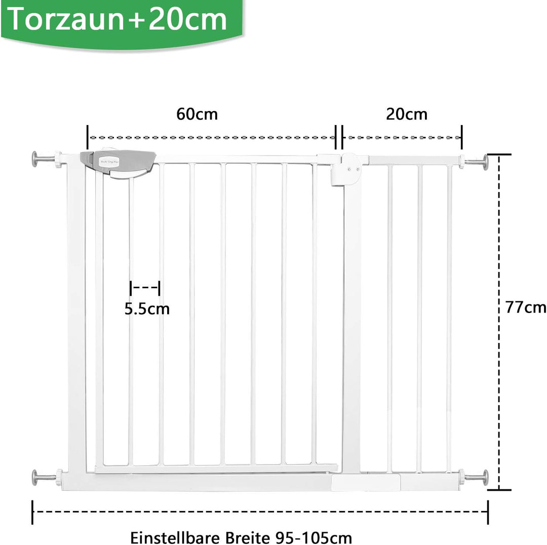 XMTECH Türschutzgitter Ohne Bohren Treppengitter für Kinder 95-105cm breit，Auto-Close Baby Türgitter