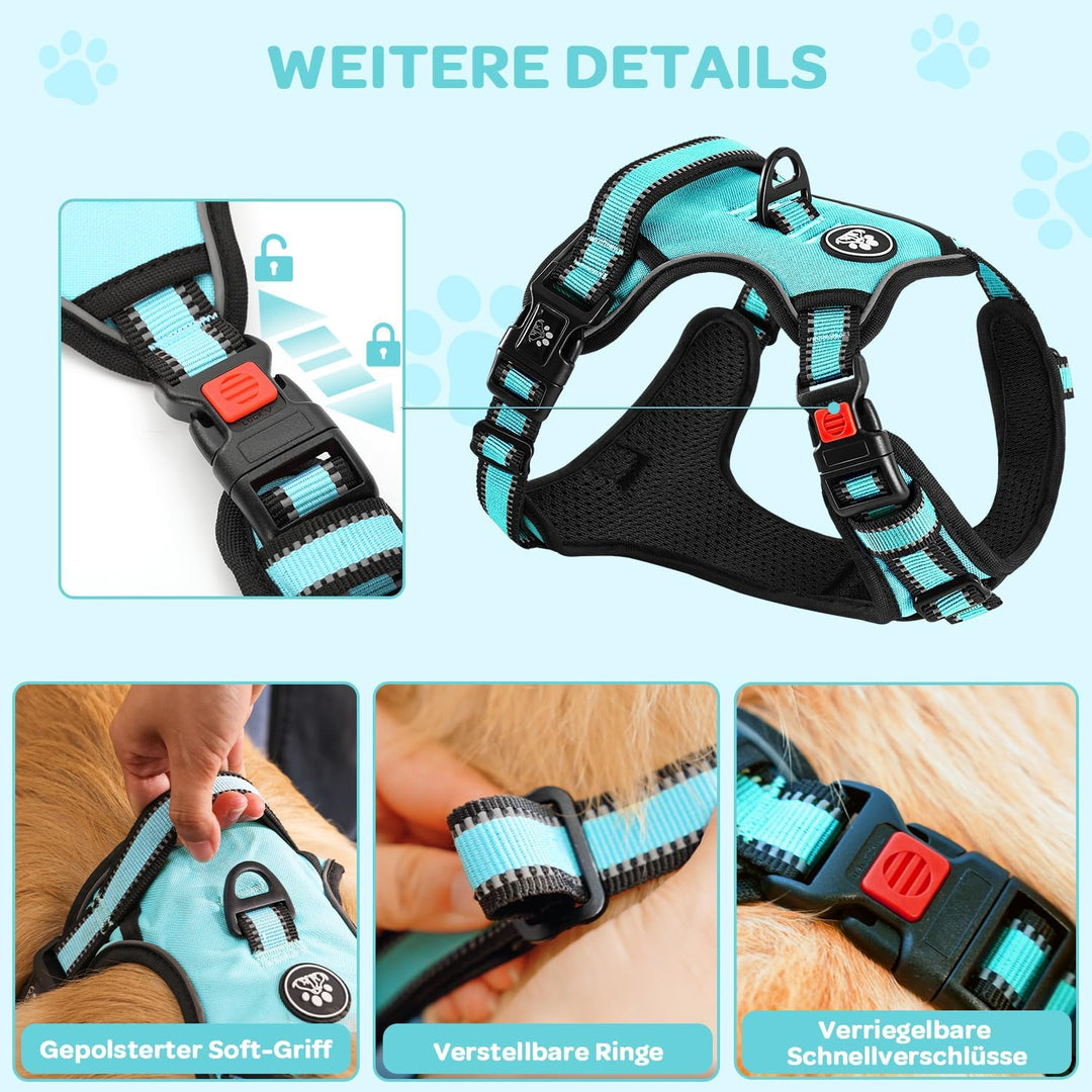 FURRYFECTION Hundegeschirr mit Einfache Kontrolle Griff, ausbruchsicher für kleine, mittlere und gro