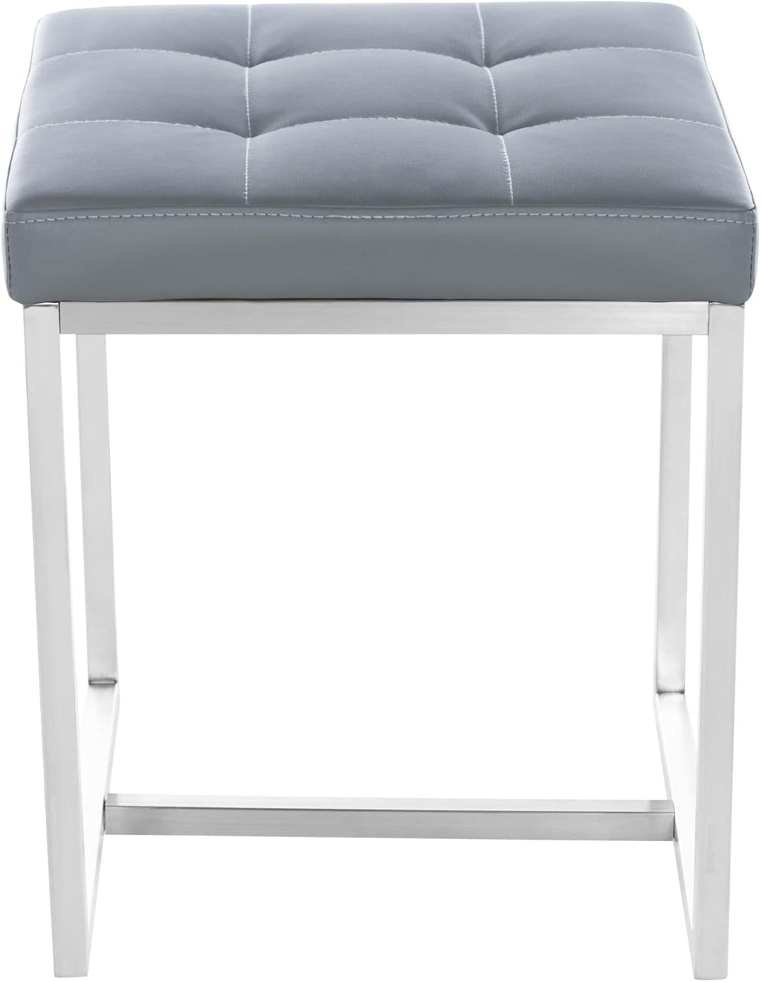 CLP 2er Set Edelstahl-Sitzhocker Barci Kunstleder I Moderne Hocker Mit Hochwertiger Polsterung Und B