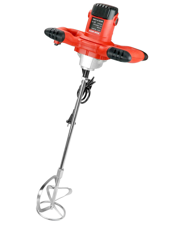 QWORK Mörtelrührer Rührwerk - 220V 2100W 1200r/min 6 Gang - M14 Gewinde - für Farbe, Putz & Estrich
